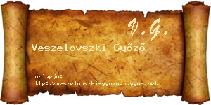 Veszelovszki Győző névjegykártya
